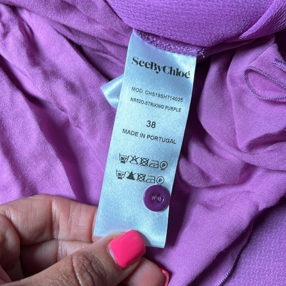 See By Chole Purple Sheer Blouse With Cami NWT Womens Sz 38 US M - Picture 9 of 10